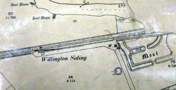 Willington Siding on a map of 1901